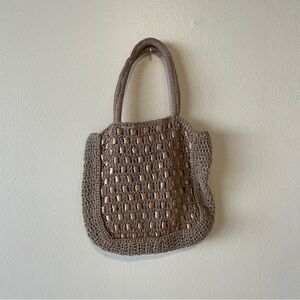 Elegant Tan Woven Tote Bag